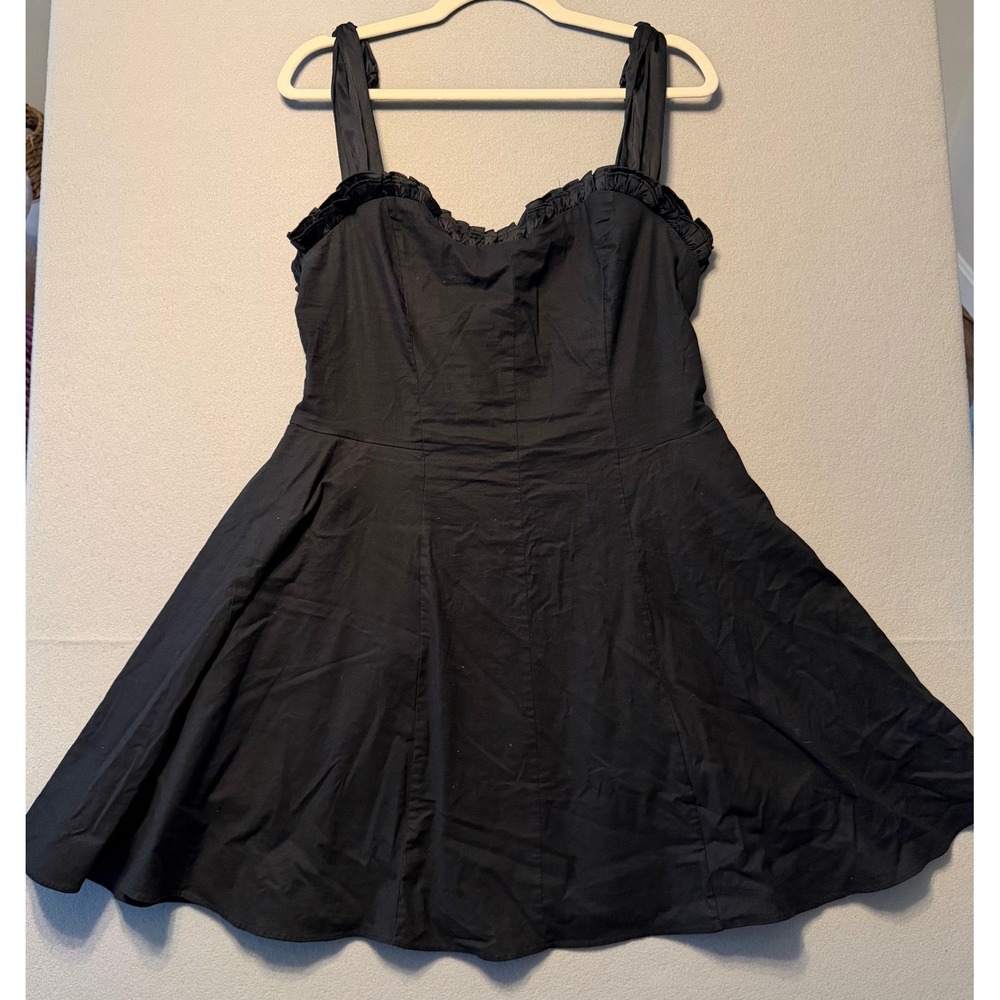 Free People Midnight Magic Mini Dress Ruffle Sweetheart Smocked Back Women Sz XL